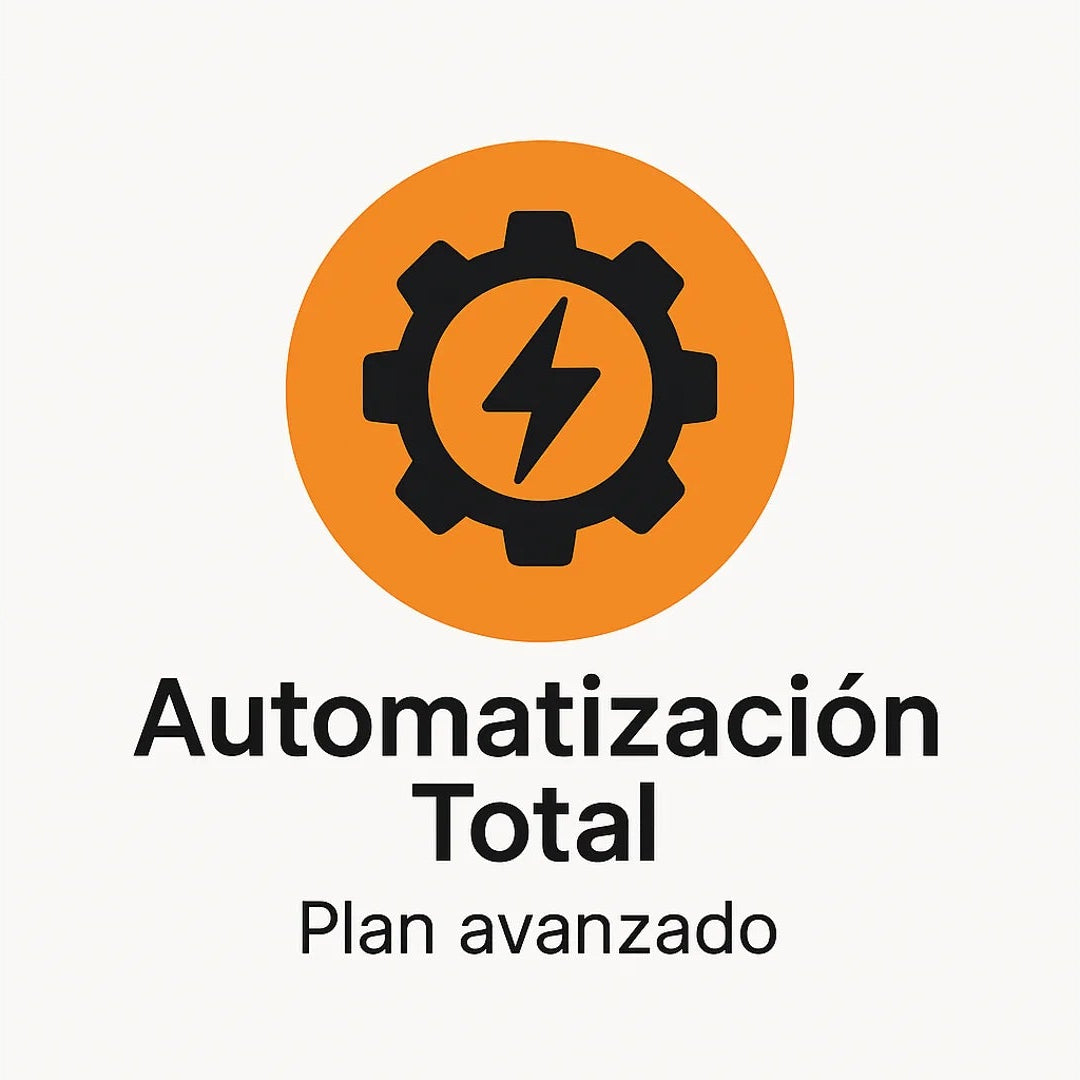 Icono de engranaje con rayo que representa el Plan Avanzado Automatización Total de ArrelaViral en Solsona.
