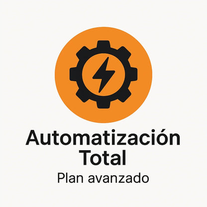 Icono de engranaje con rayo que representa el Plan Avanzado Automatización Total de ArrelaViral en Solsona.